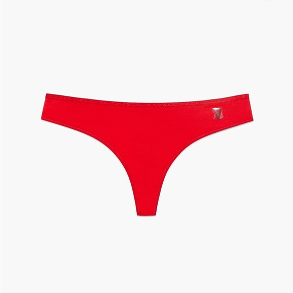 Savage X Fenty Goji Berry Red Core Microfiber Thong Panty - Picture 1 of 8